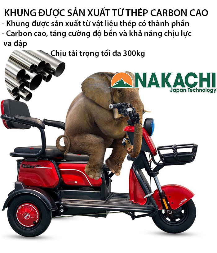 khung-Xe Điện 3 Bánh Nakachi NC-X03 chịu tải trọng lớn